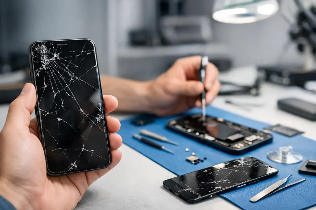 Réparation écran téléphone cassé - que faire ?