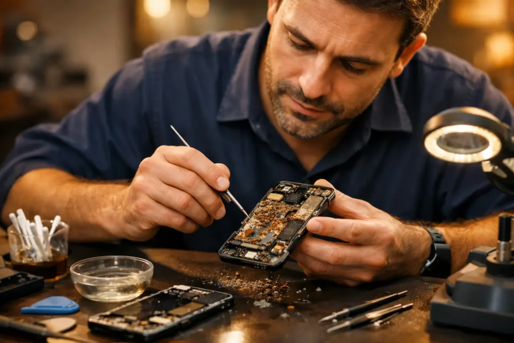 Réparer smartphone oxydé rapidement