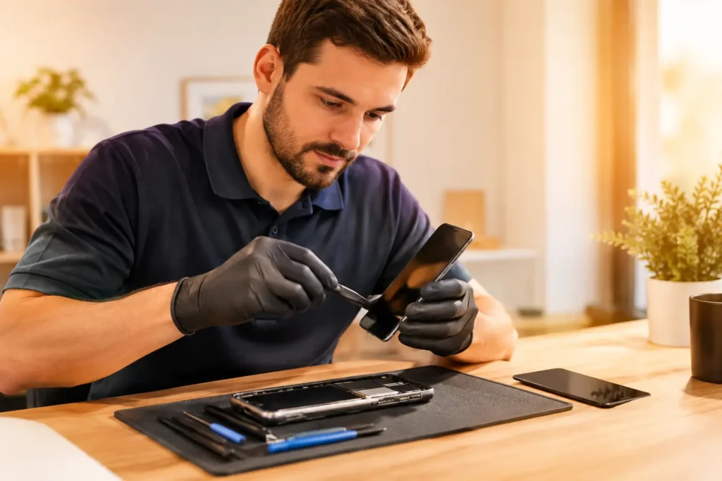 Exemple remplacement écran Samsung réussi
